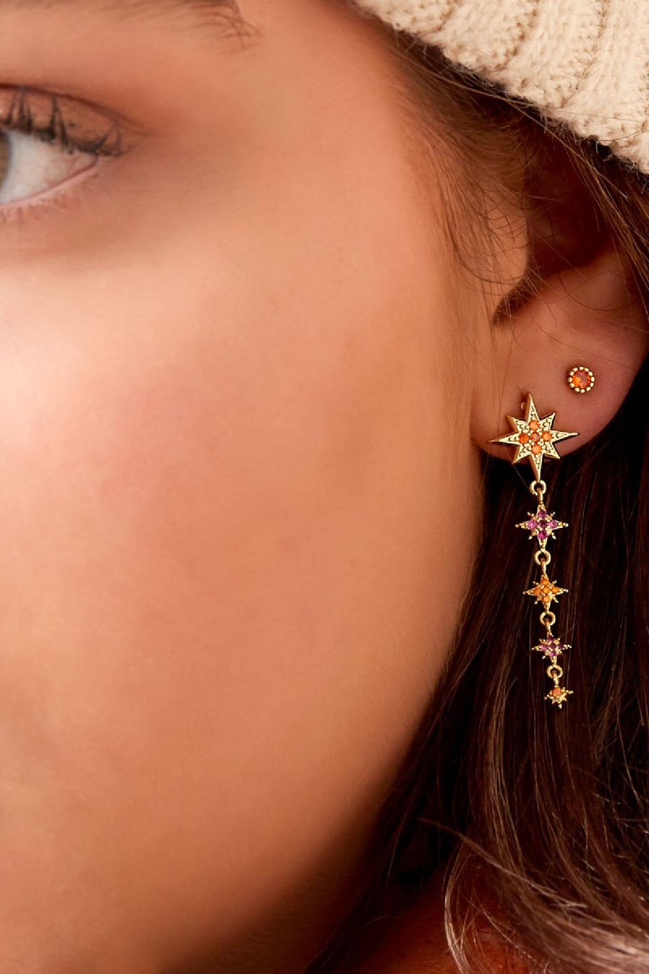 Ear Studs Zircon - Sparkle Collection Gold Color Copper Picture3